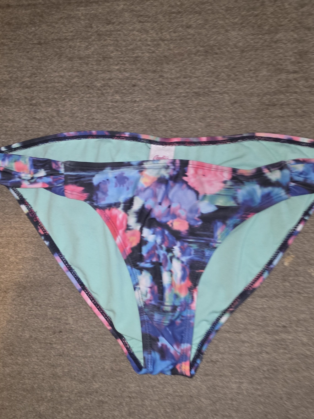 Candie's Women’s Floral Blue Bikini Bottom - XL